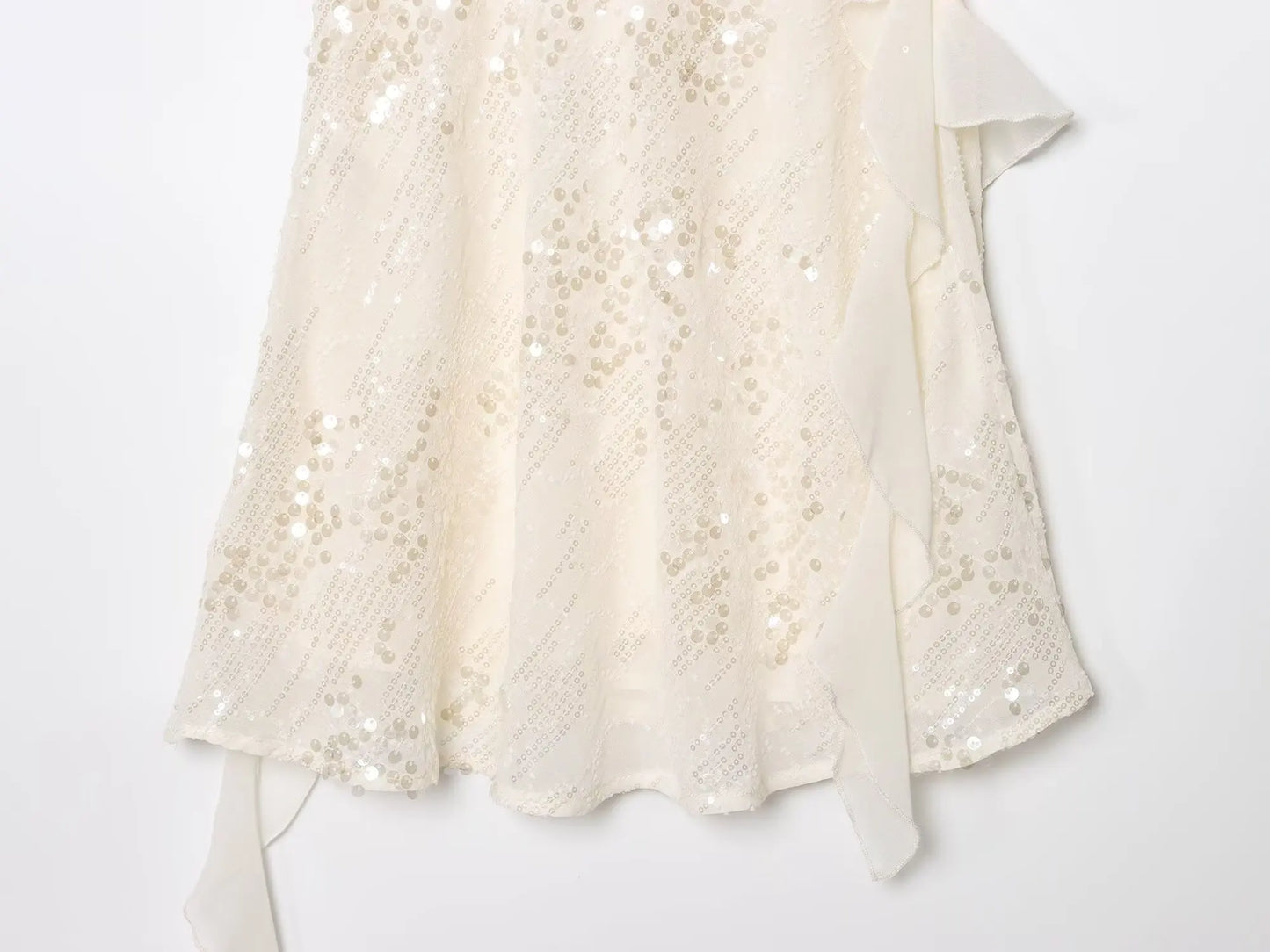 LELI SEQUIN RUFFLE MINI DRESS