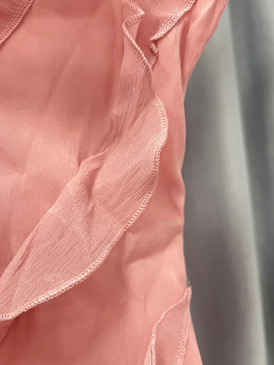 MILANO RUFFLE MINI DRESS PINK