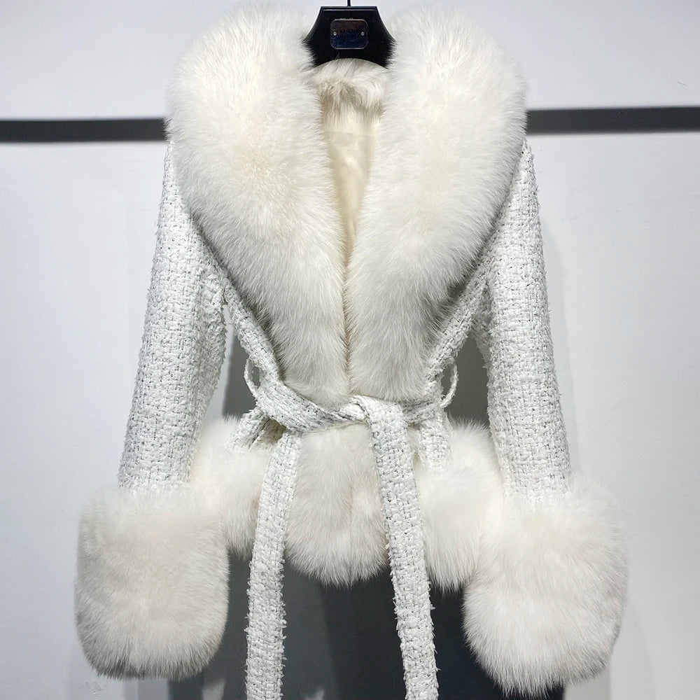 ANNA TWEED FOX FUR COAT