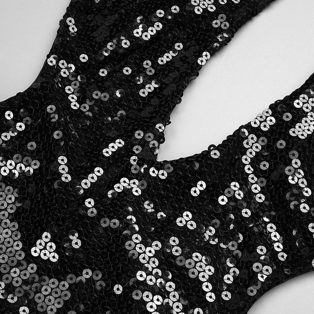 ANNA SEQUIN MAXI DRESS