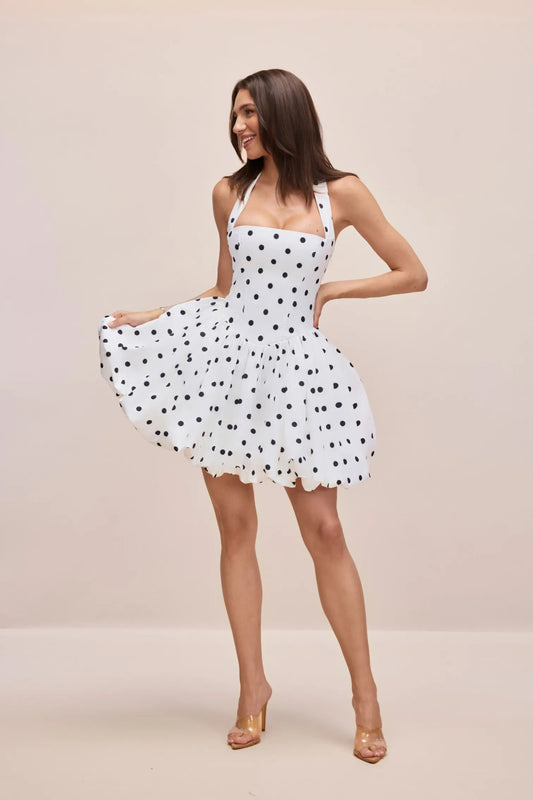 ALESSIE POLKA DOT MINI DRESS