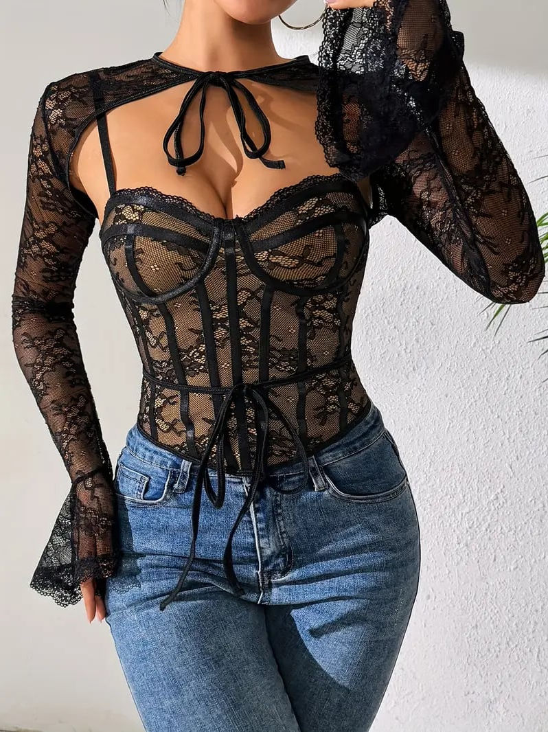 FONTAINE TWO PIECE LACE BLOUSE