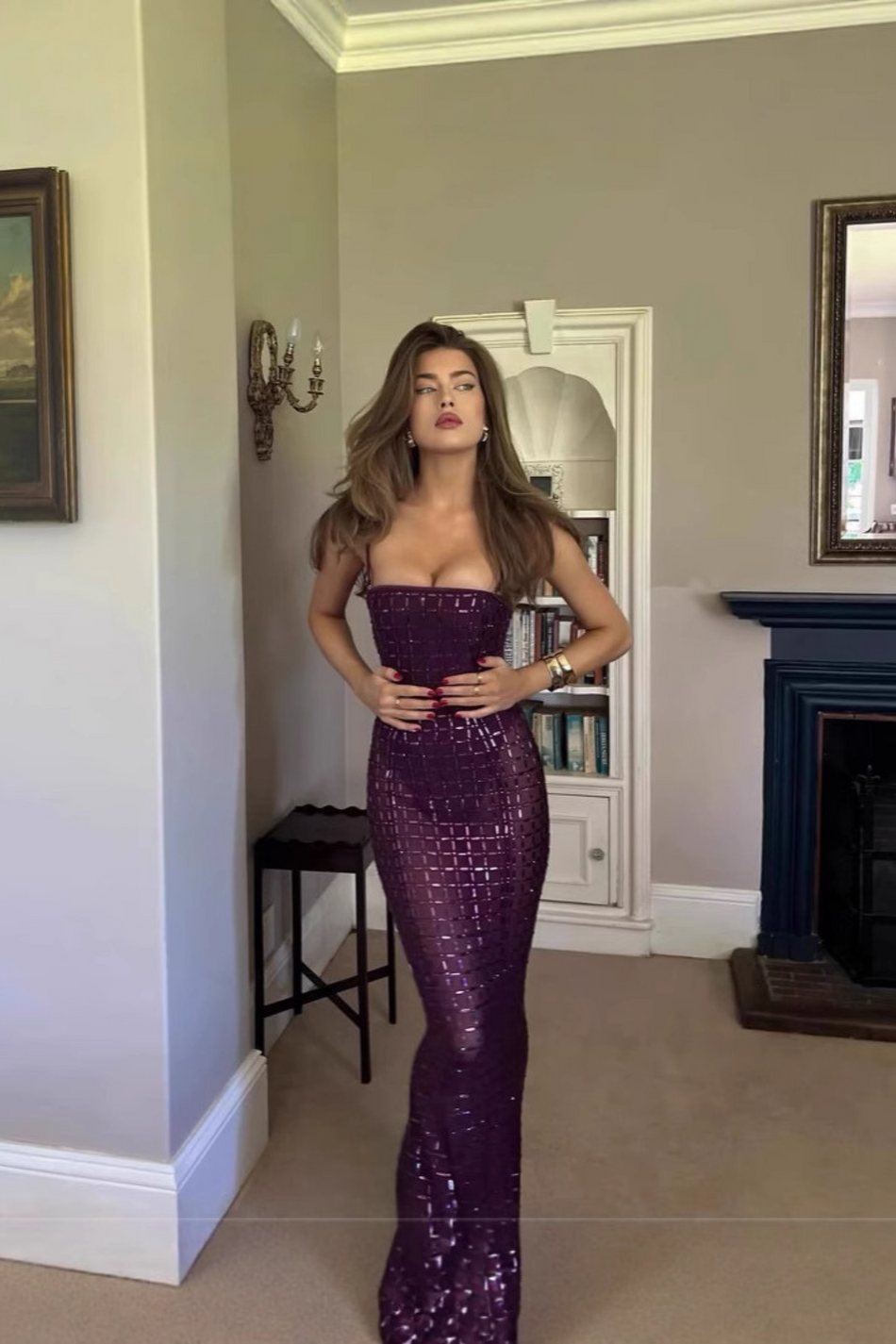 MARIA SPARKLE MESH DRESS