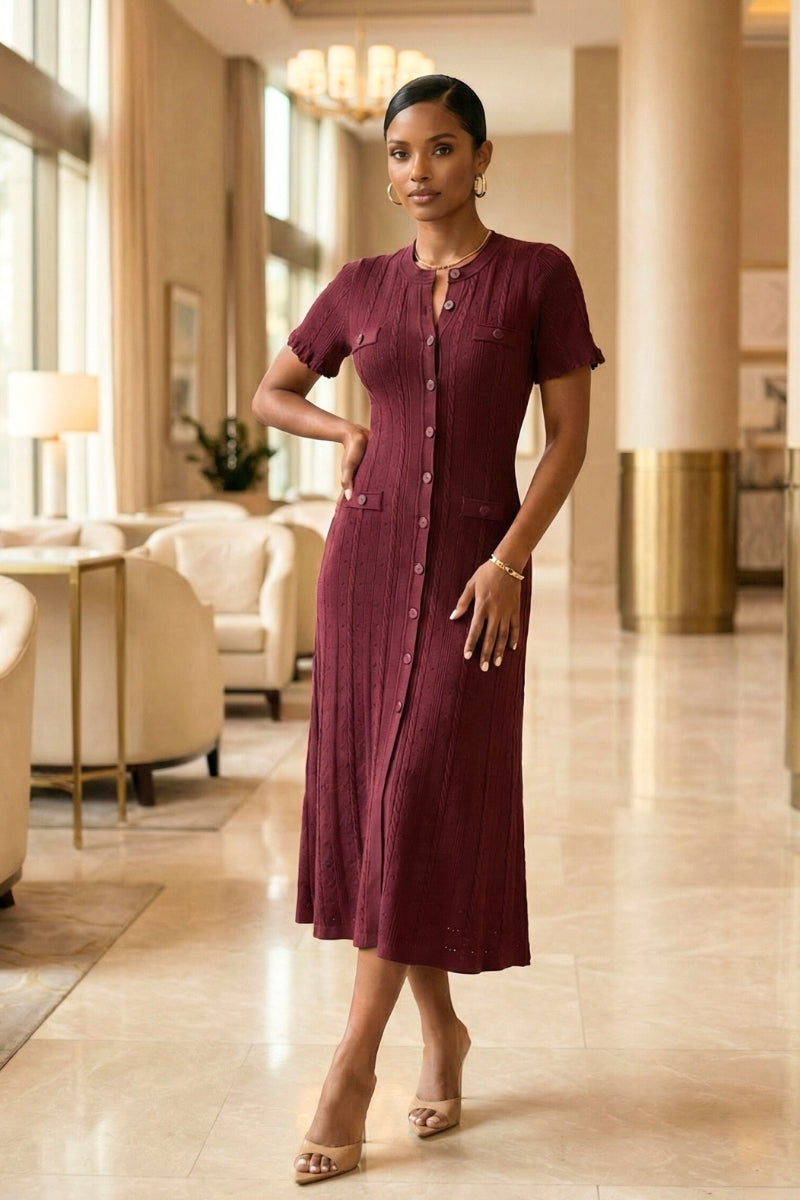 FONTANNE KNIT MIDI DRESS