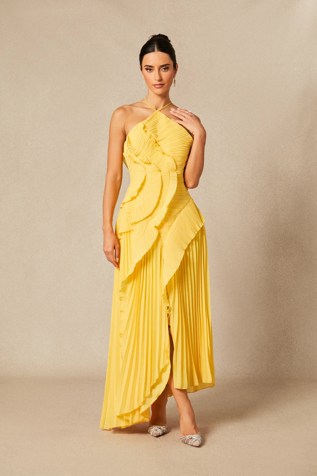 ARIA PLEATED MAXI DRESS