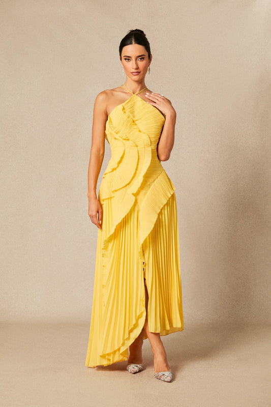 ARIA PLEATED MAXI DRESS