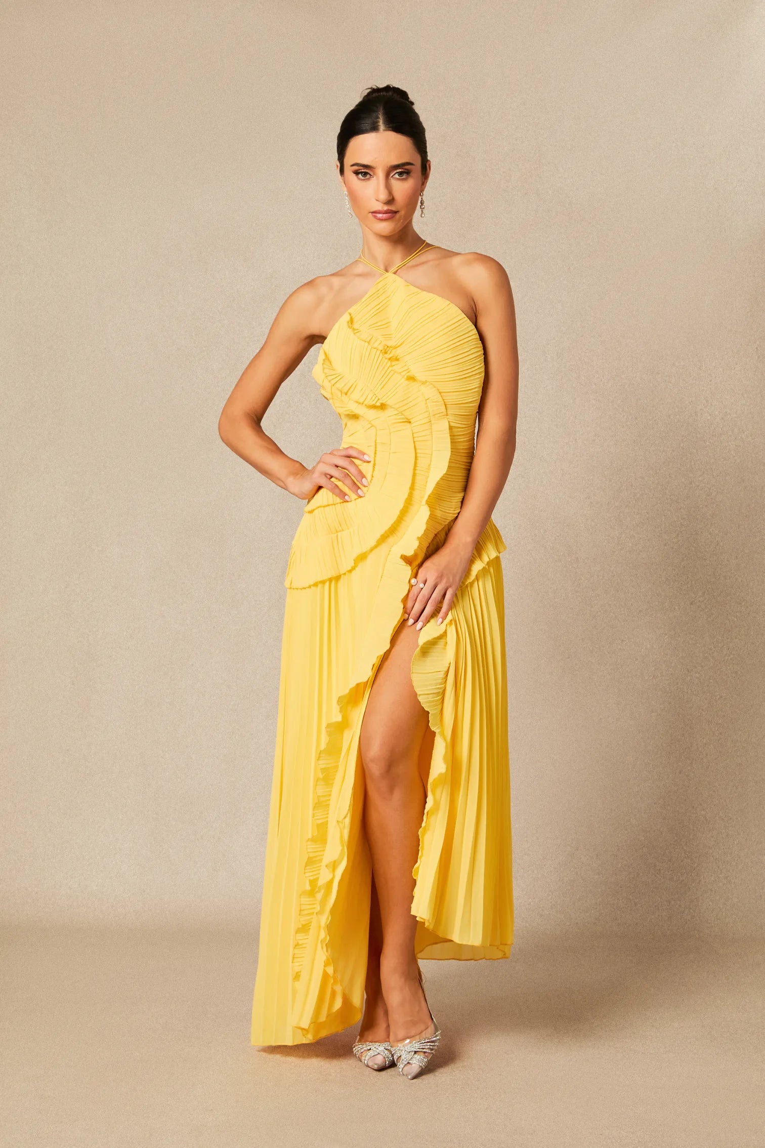 ARIA PLEATED MAXI DRESS