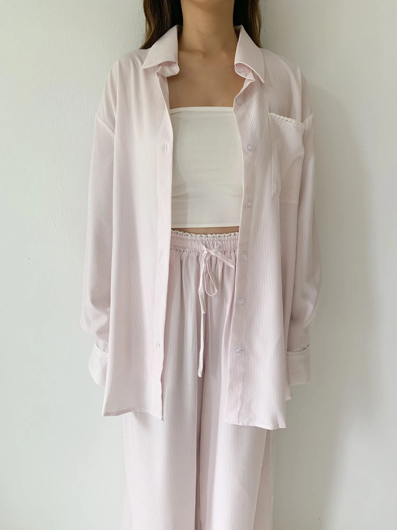 SOLENE STRIPED TWO PIECE SET PINK