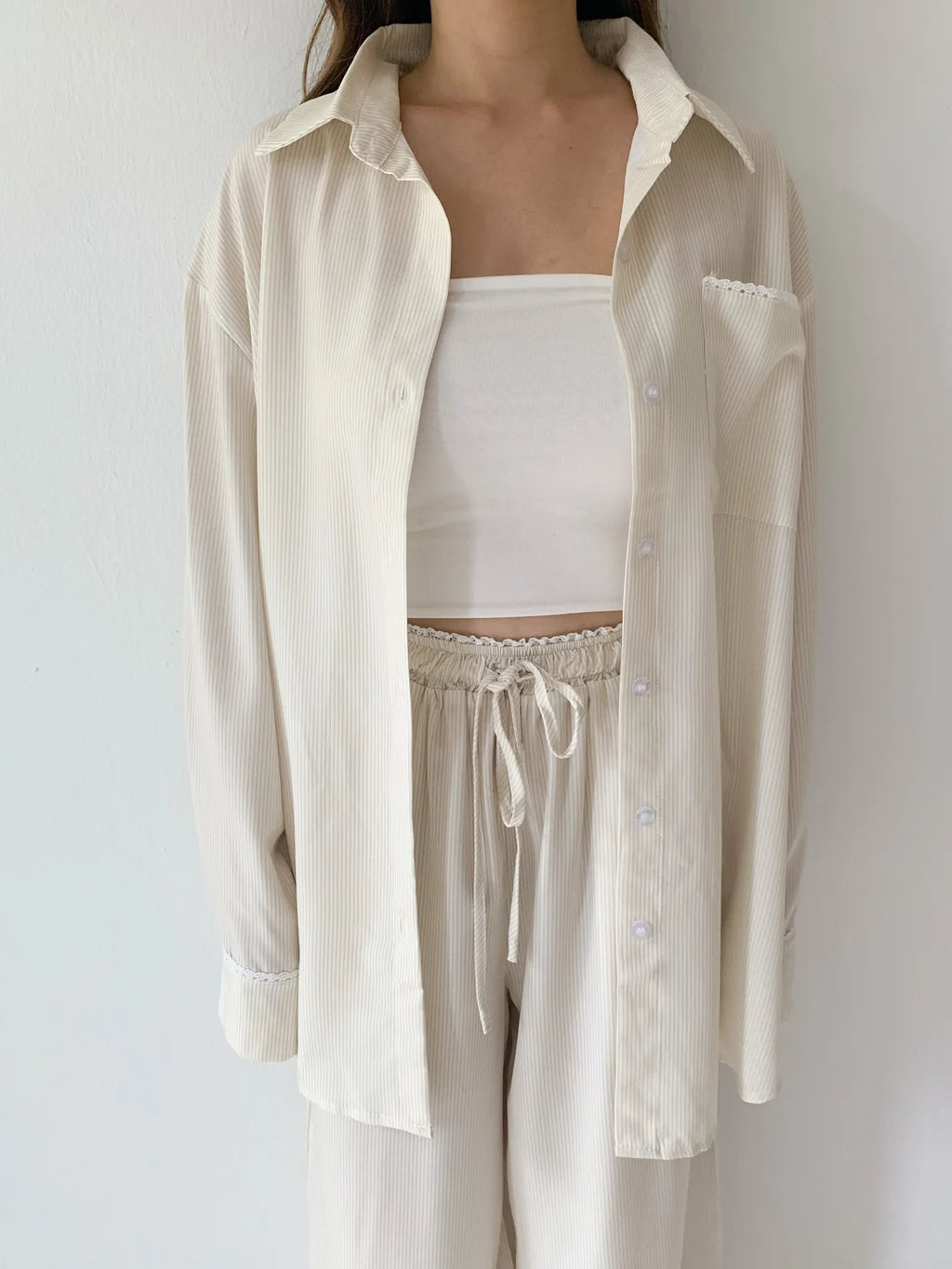 SOLENE STRIPED TWO PIECE SET YELLOW