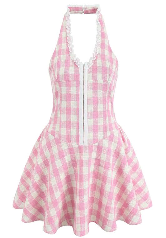 LANA PLAID MINI DRESS