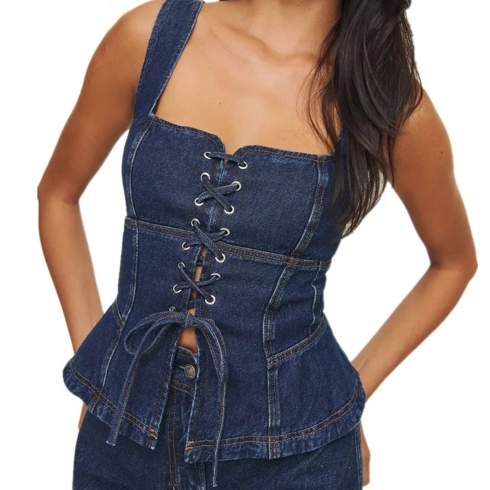 INEZ DENIM TOP