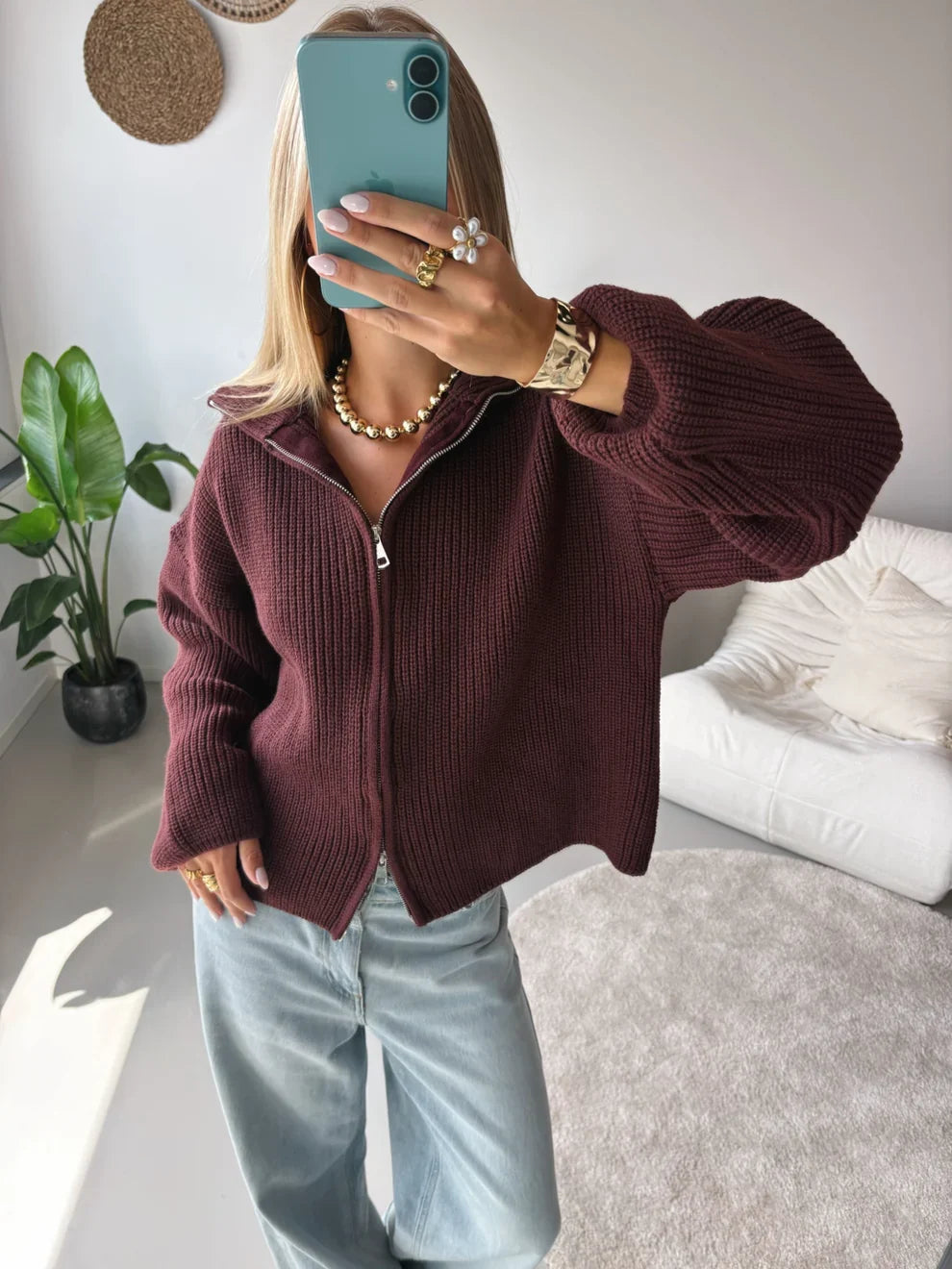 Maia Zip Up Cardigan