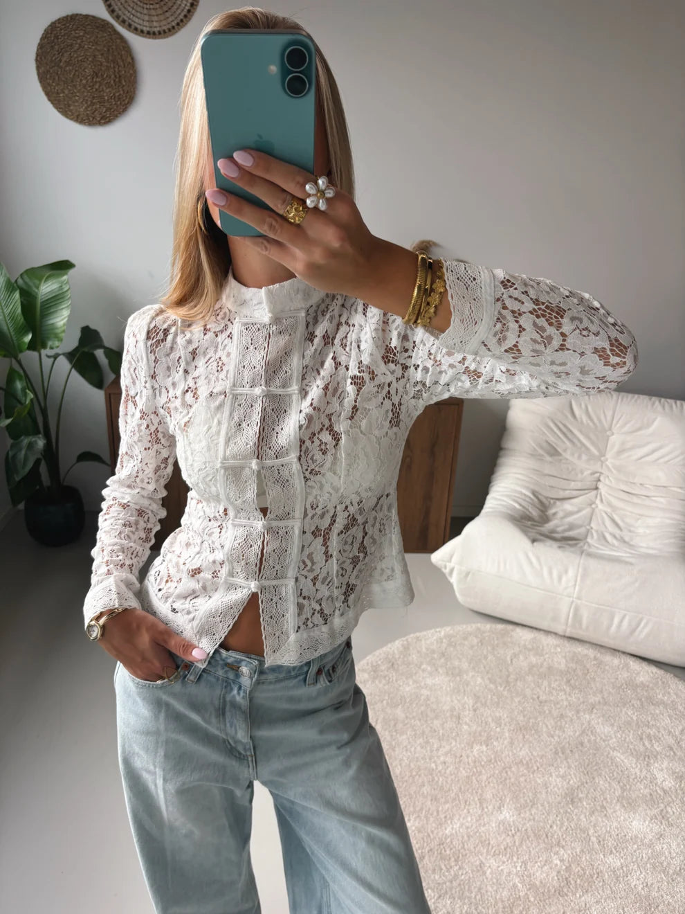 Fontaine Lace Blouse White