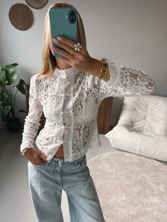 Fontaine Lace Blouse White