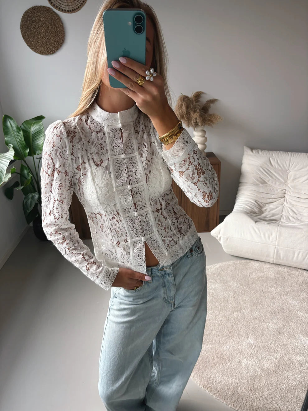 Fontaine Lace Blouse White