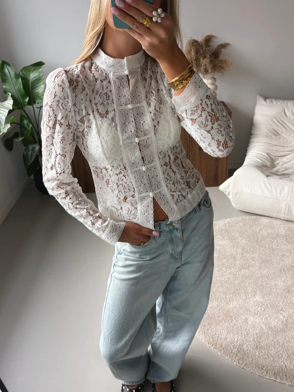 Fontaine Lace Blouse White