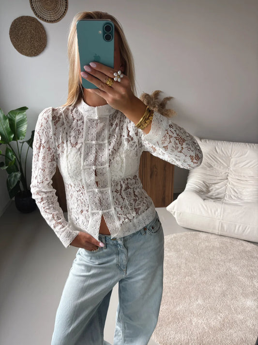 Fontaine Lace Blouse White