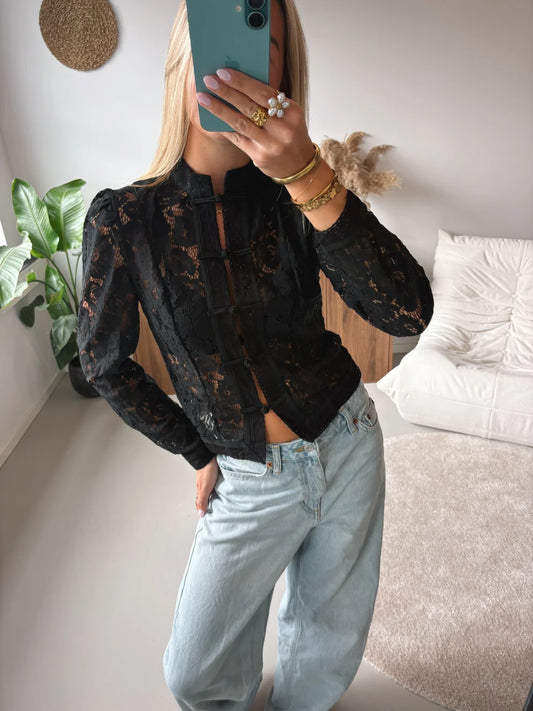 Fontaine Lace Blouse Black