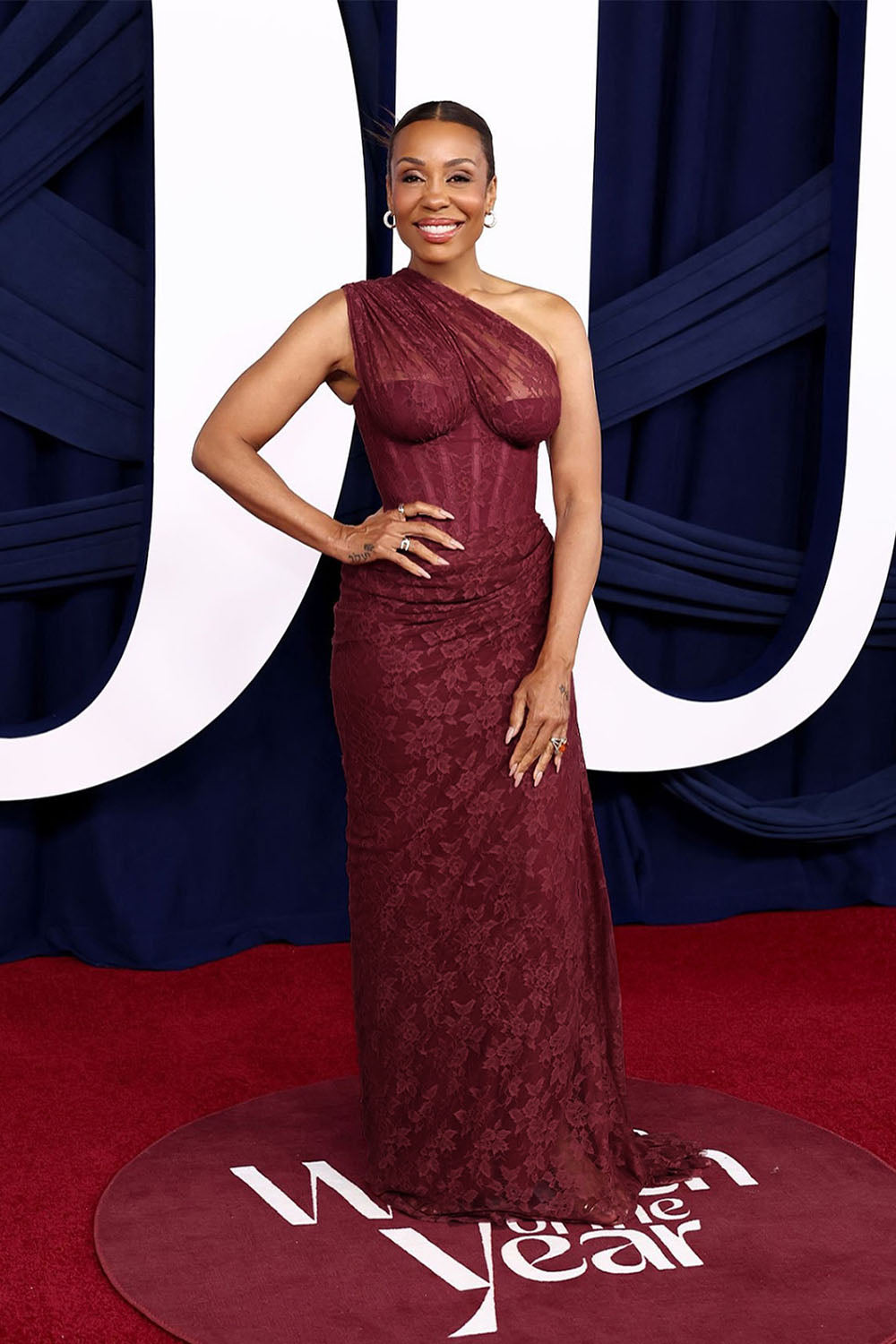 RHEA ONE SHOULDER LACE MAXI DRESS