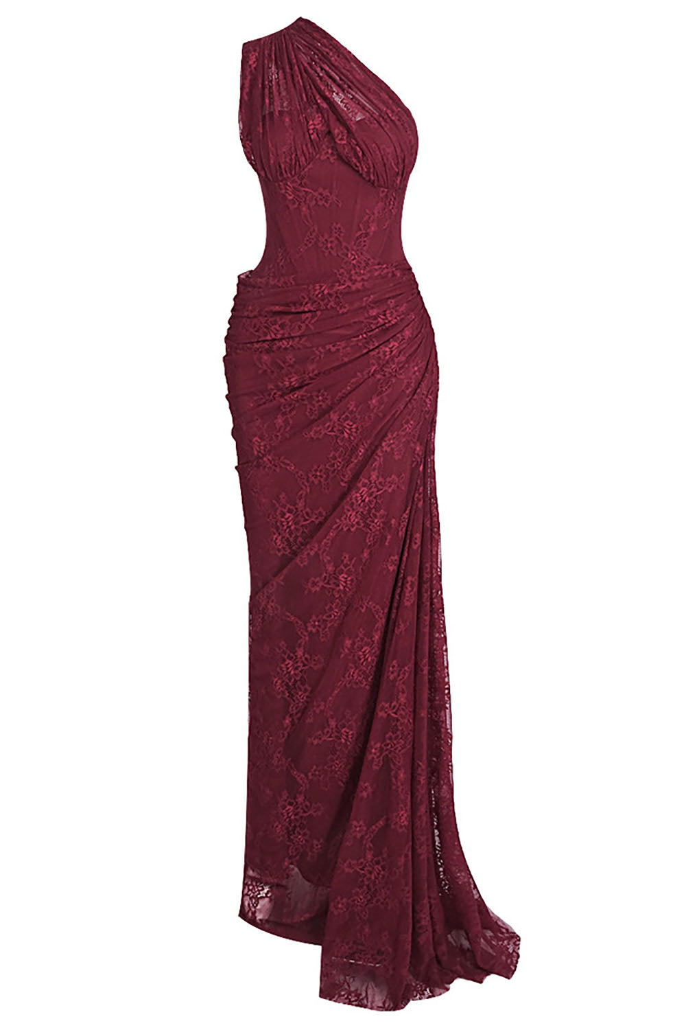 RHEA ONE SHOULDER LACE MAXI DRESS