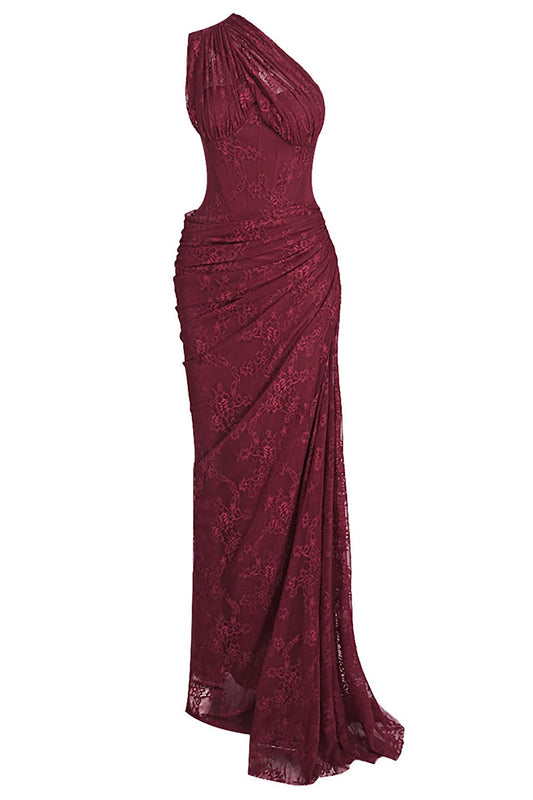 RHEA ONE SHOULDER LACE MAXI DRESS
