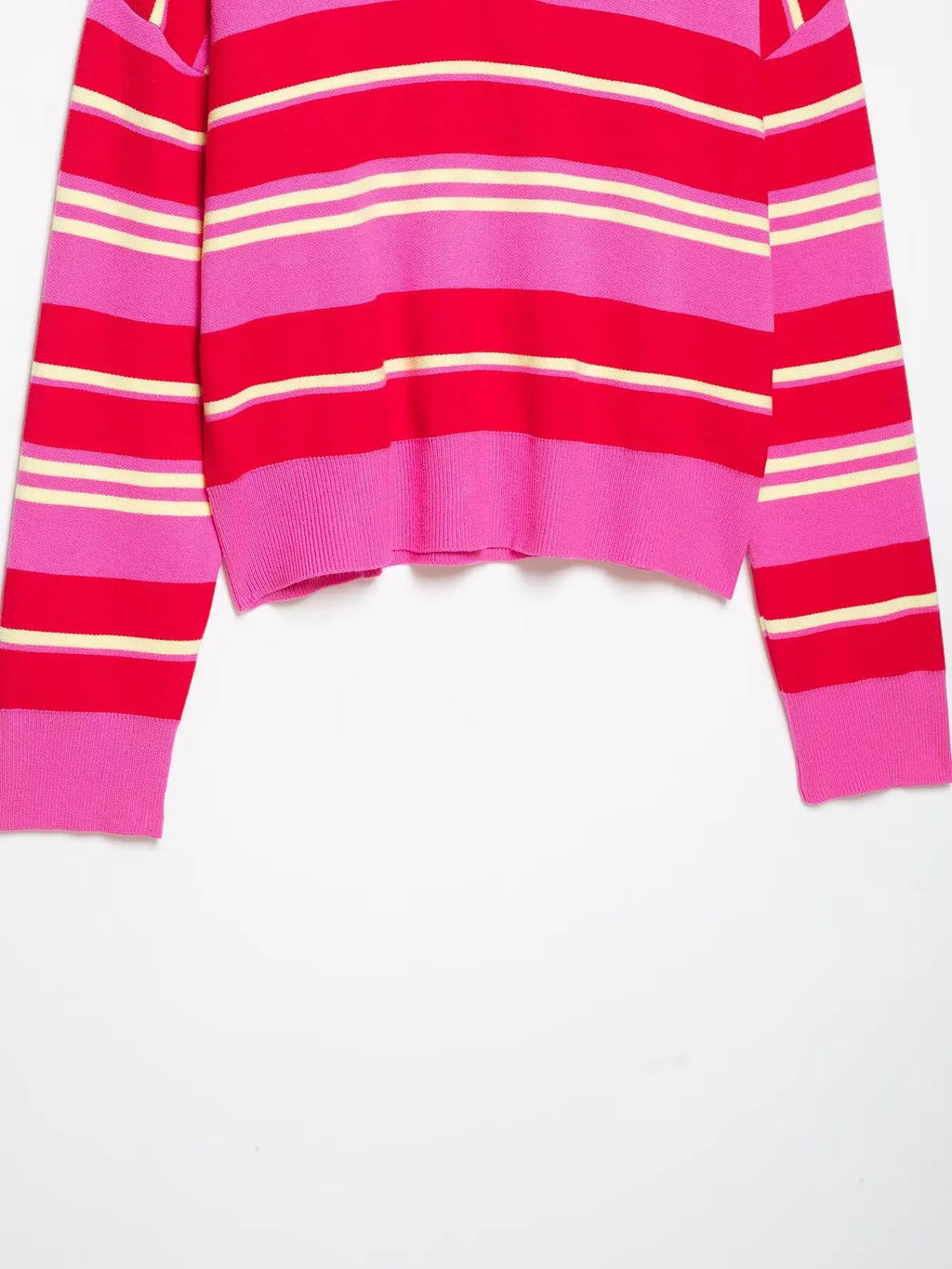 Joelene Striped Polo Collar Knit Sweater