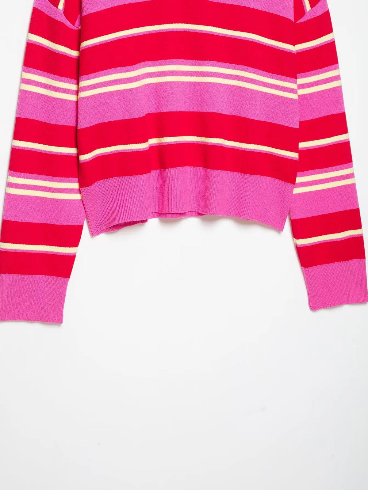 Joelene Striped Polo Collar Knit Sweater