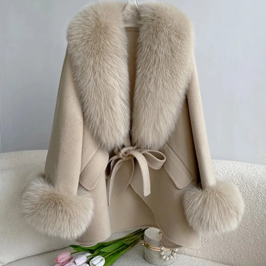 KALA WOOL FOX FUR COAT