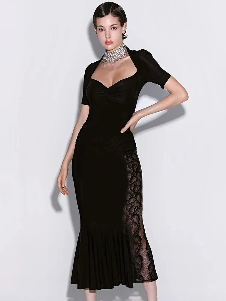 ABIGAIL LACE MIDI DRESS