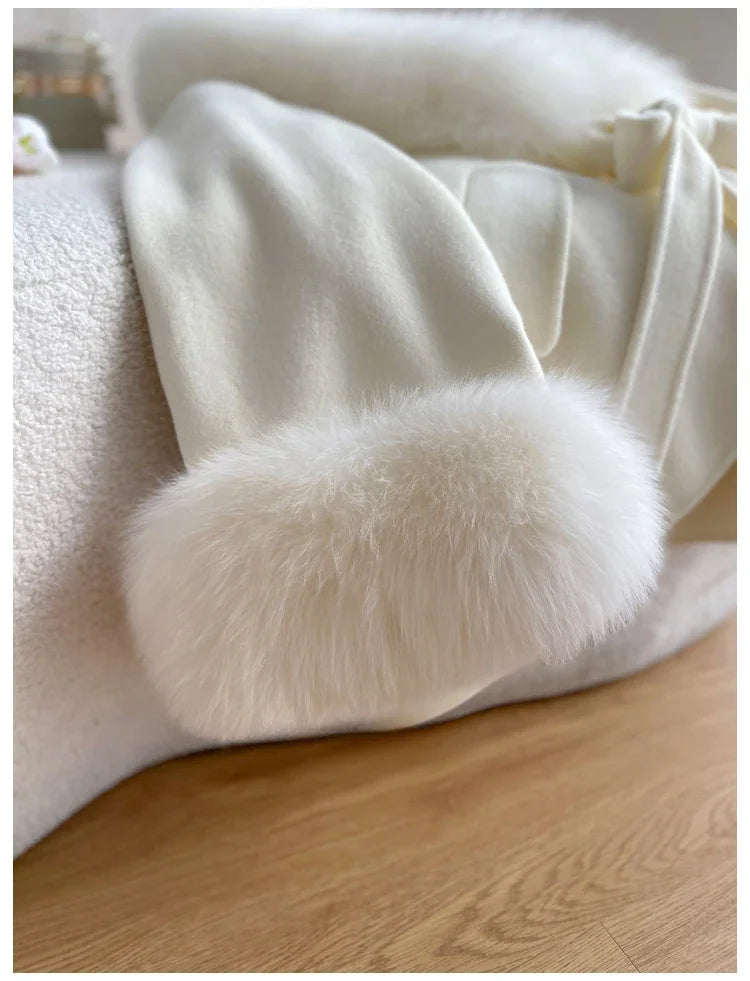 KALA WOOL FOX FUR COAT