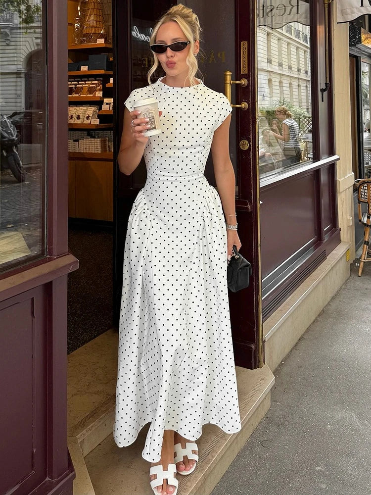 RAIA POLKA DOT MAXI DRESS
