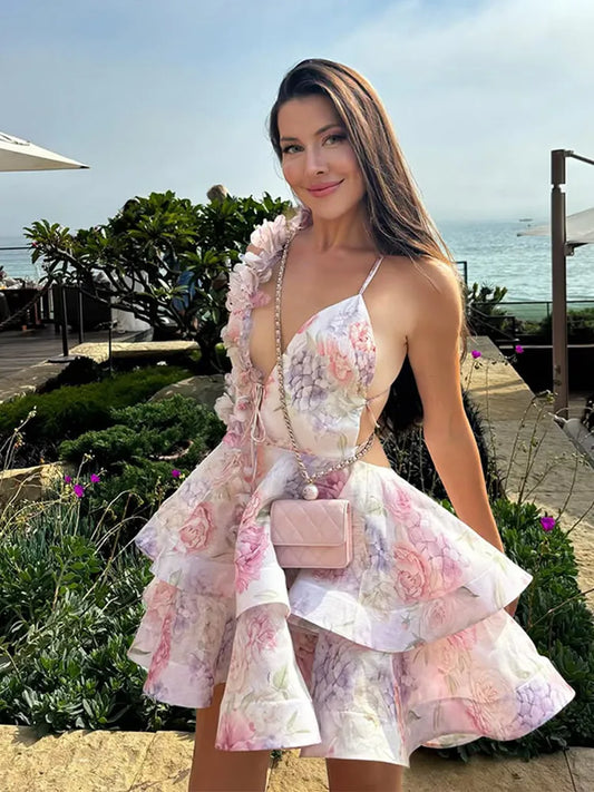 KAIA FLORAL MINI DRESS