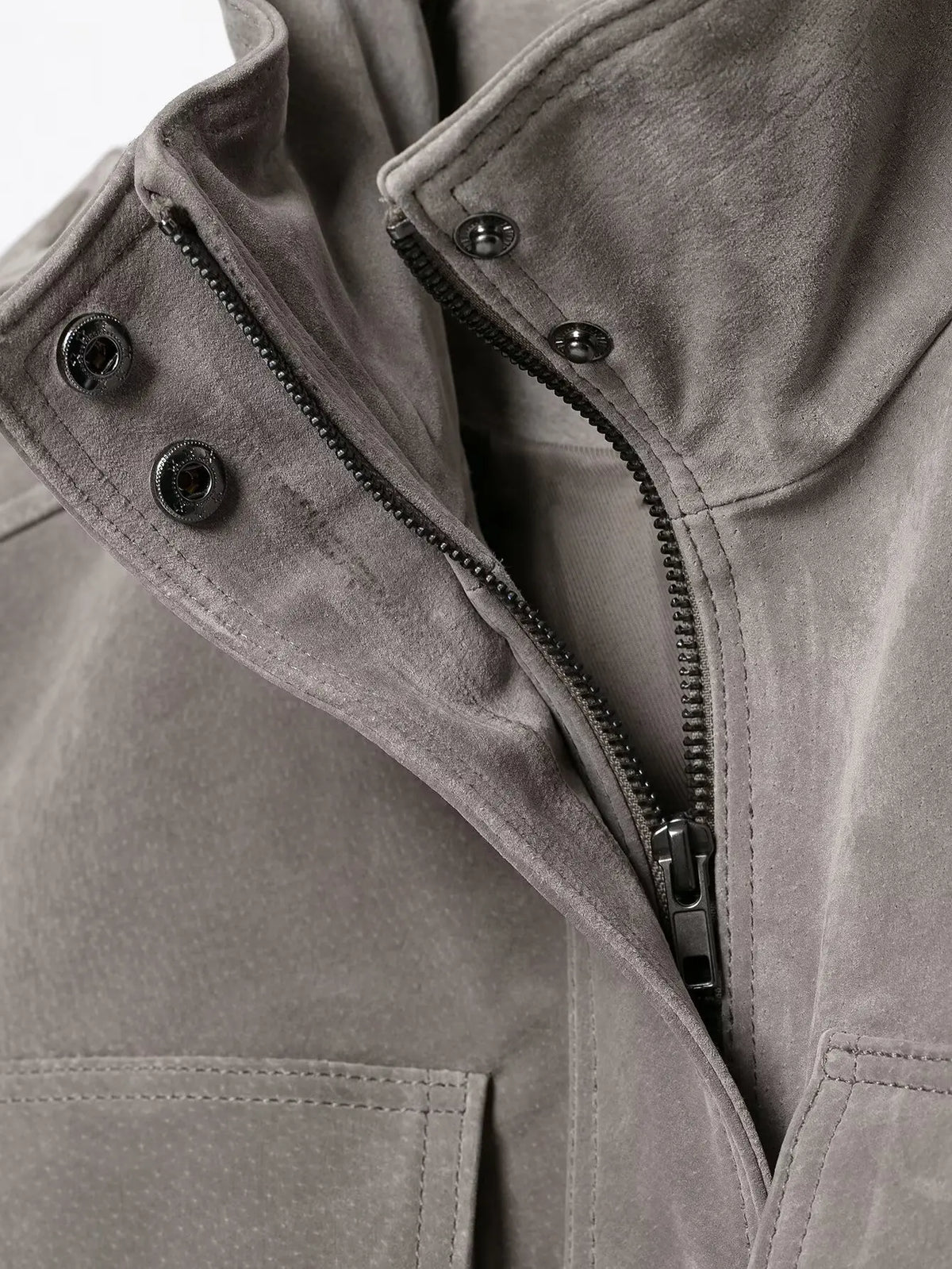 Hannah Cropped Suede Bomber Jacket