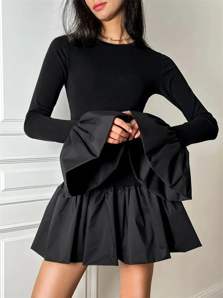 GOCI RUFFLED MINI DRESS