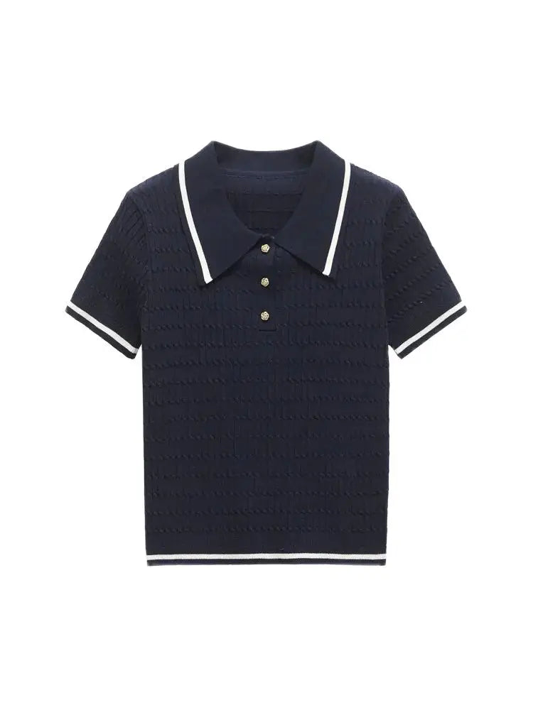 HALLIE KNIT POLO T-SHIRT