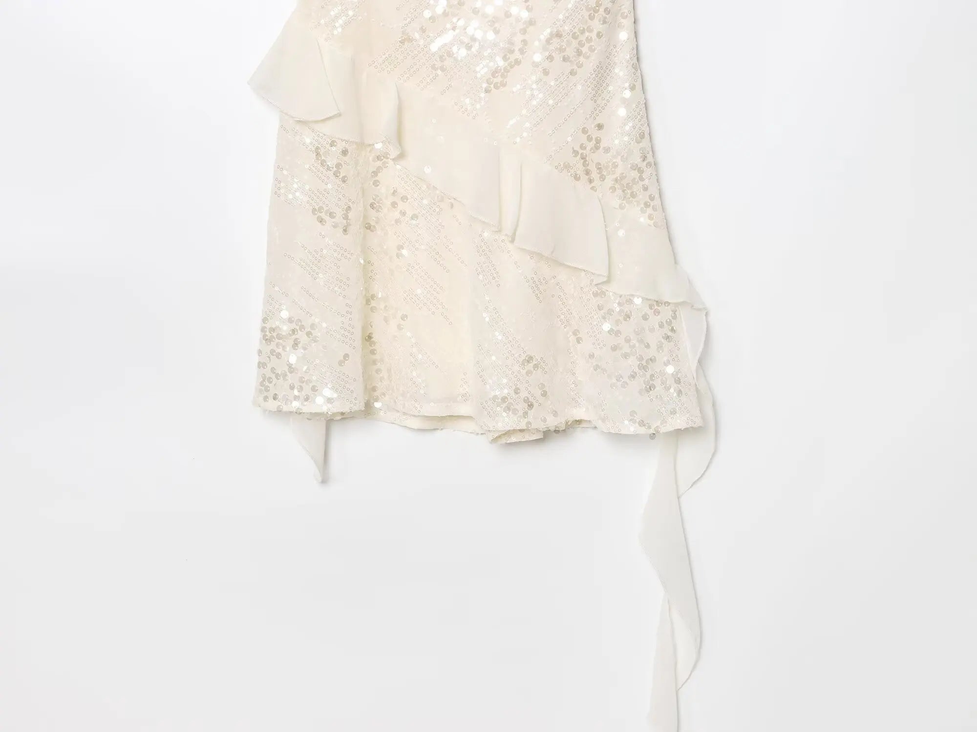 LELI SEQUIN RUFFLE MINI DRESS