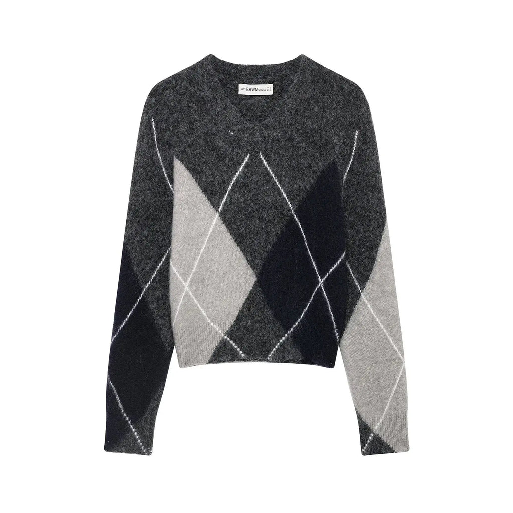 Aspen Argyle Knit Sweater