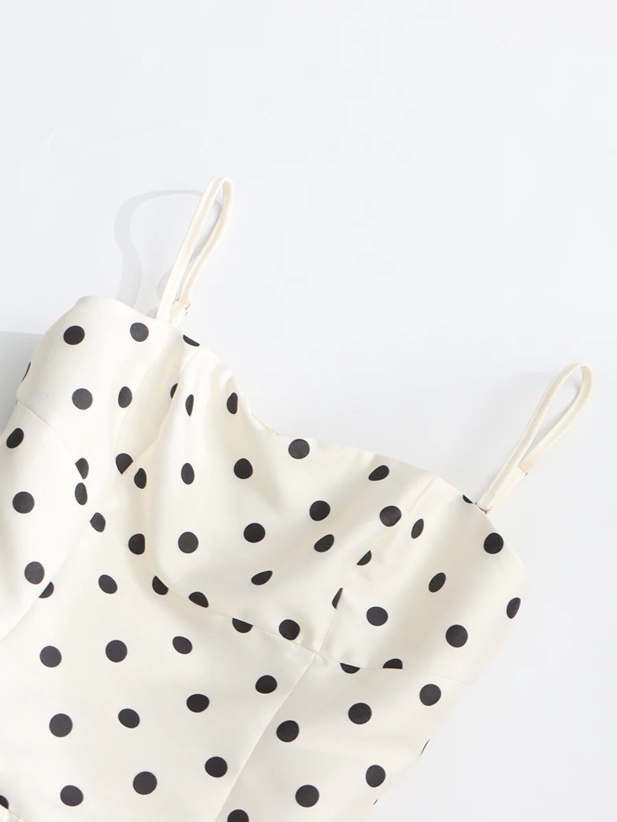 LANA POLKA DOT MIDI DRESS