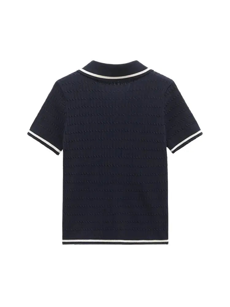 HALLIE KNIT POLO T-SHIRT