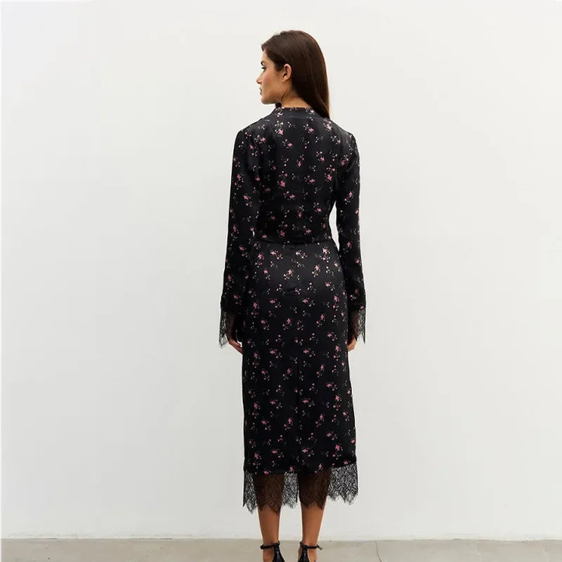 ROUZI LACE UP MIDI DRESS