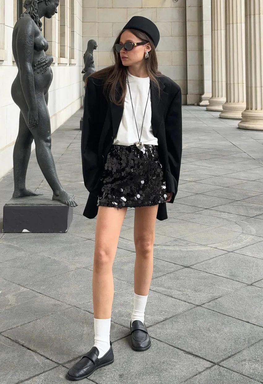 AZIEL SEQUIN MINI SKIRT