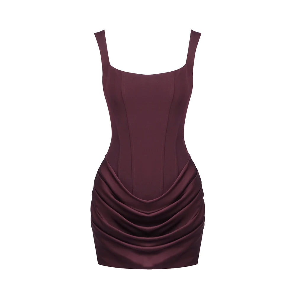 HADLEE CORSET RUCHED MINI DRESS