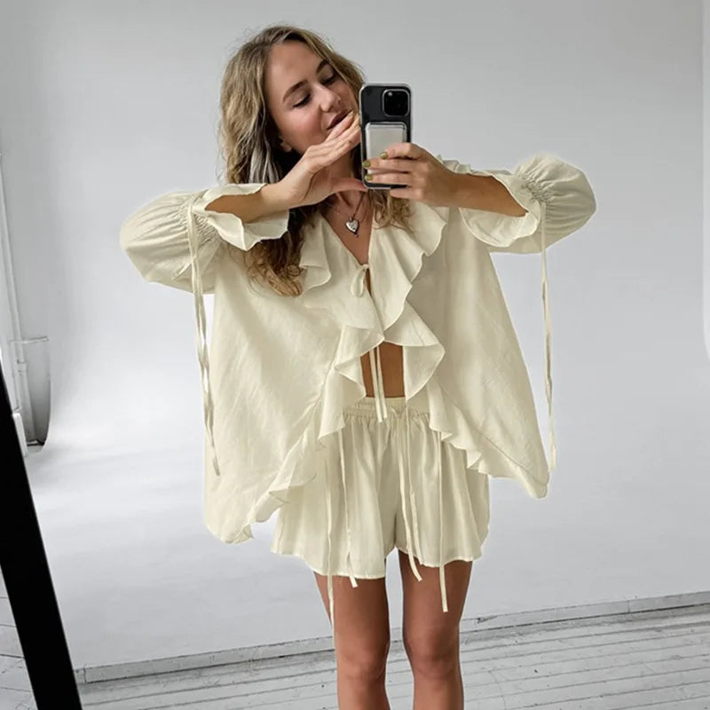 KIARA RUFFLE TWO PIECE SET