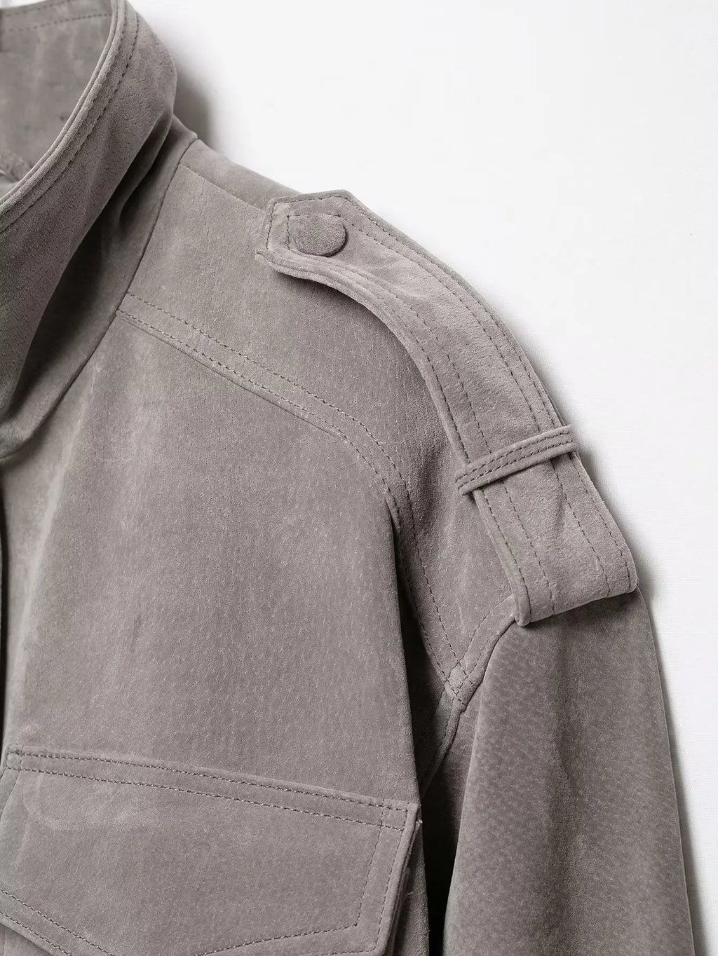Hannah Cropped Suede Bomber Jacket