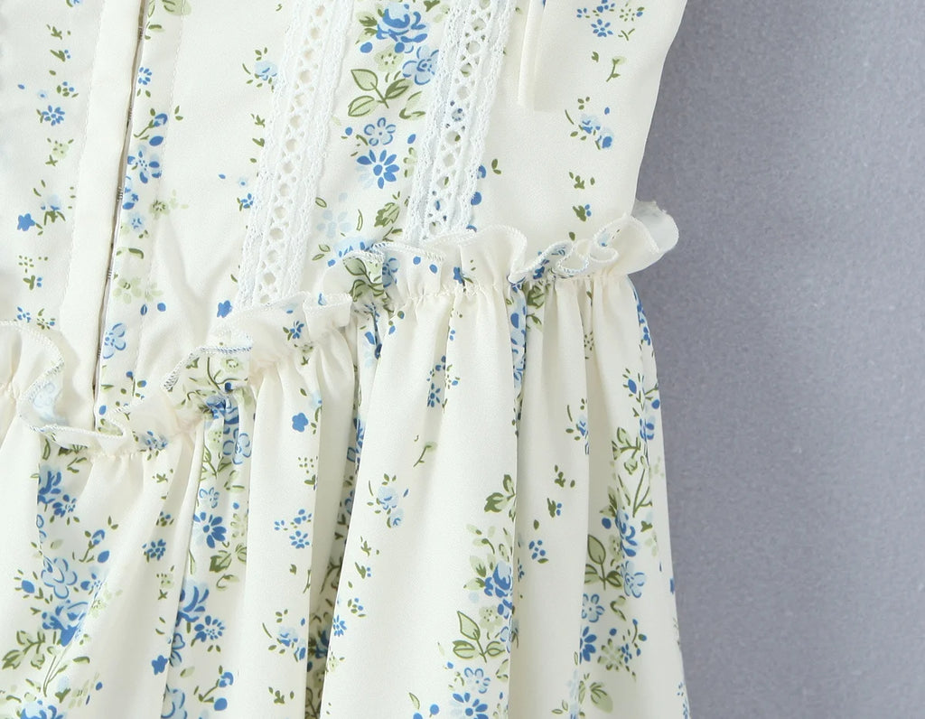 IRIS FLORAL MINI DRESS