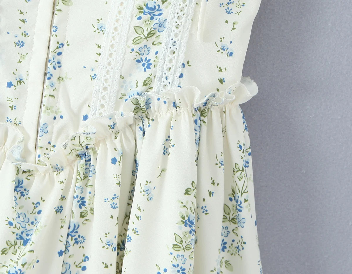 IRIS FLORAL MINI DRESS