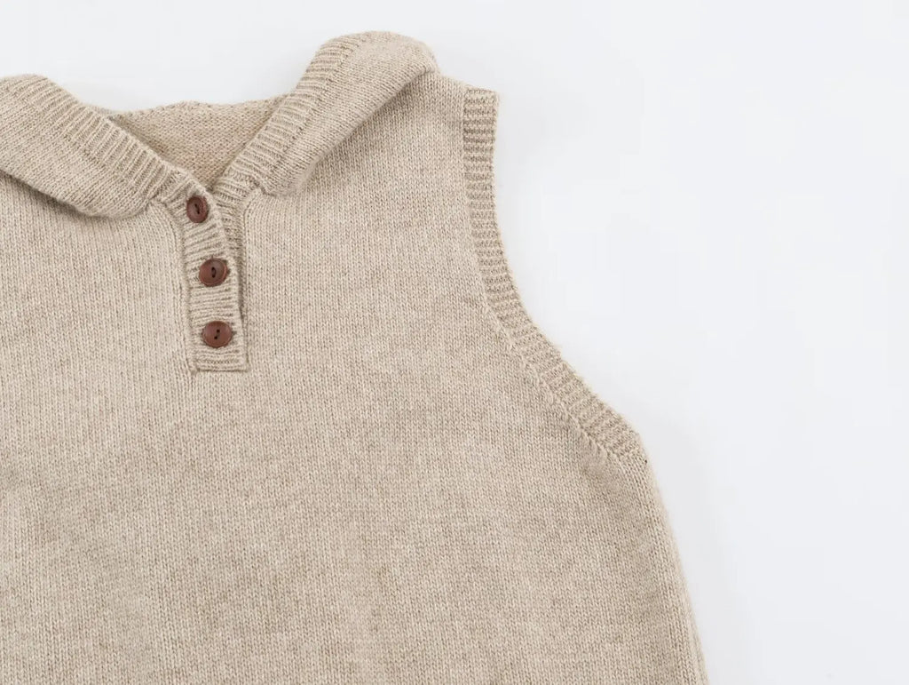 Anna Vintage Casual Hooded Knit Vest