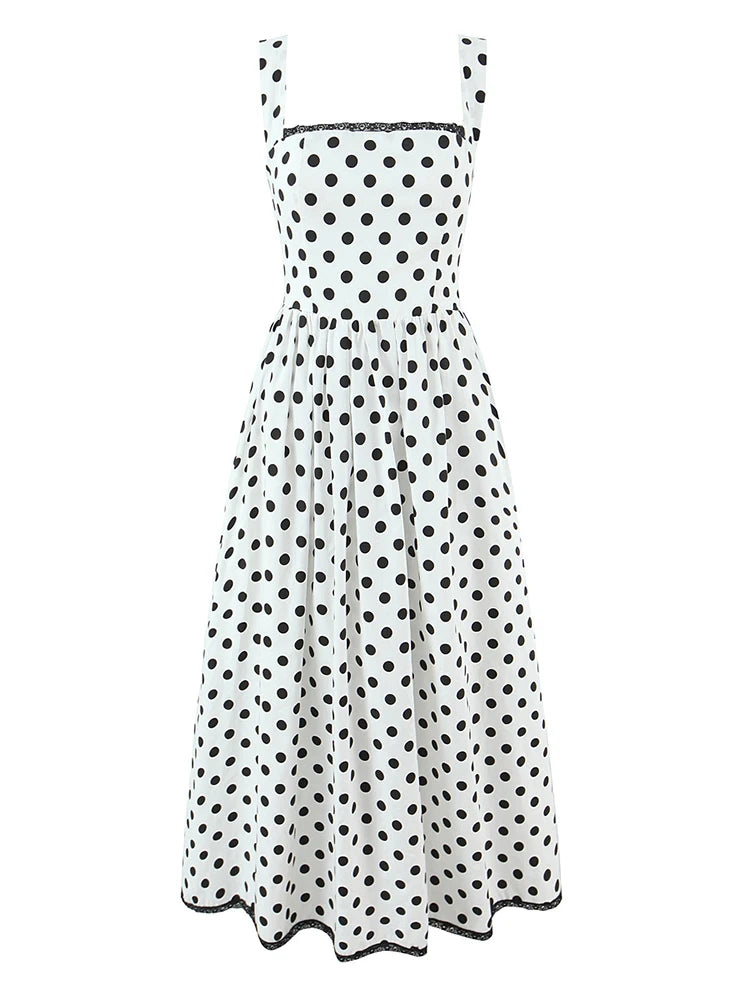 ENSLE POLKA DOT MIDI DRESS