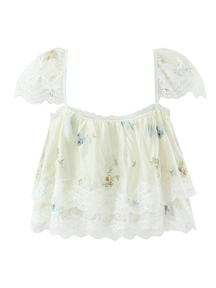 EMERY CO-ORD FLORAL LACE TOP