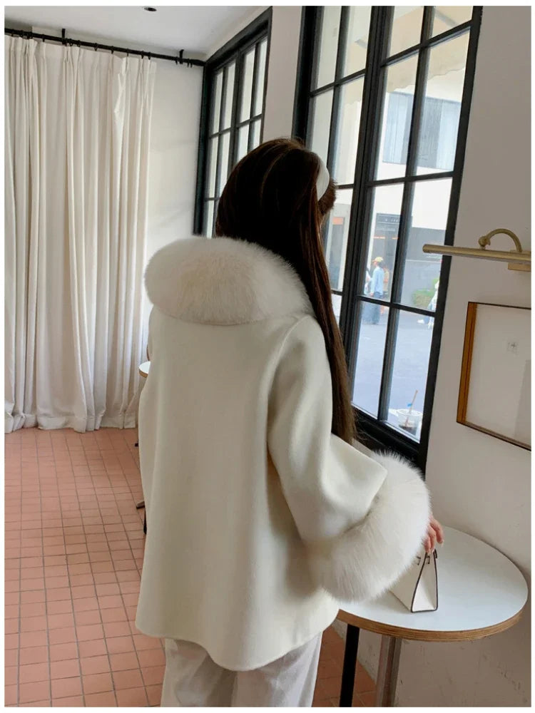 KALA WOOL FOX FUR COAT